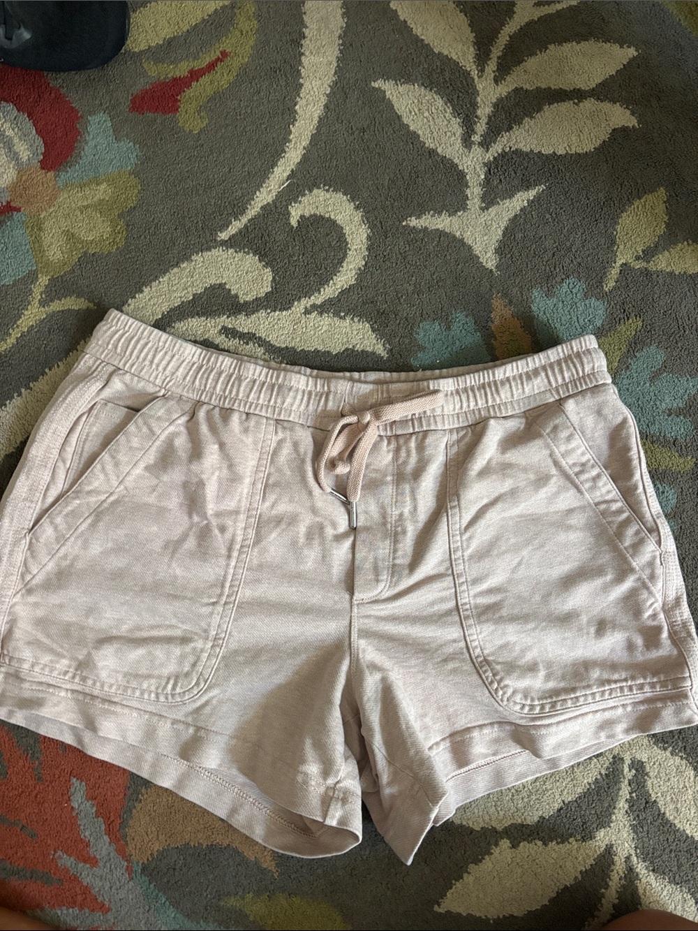 Athleta Light Beige Drawstring Athletic Shorts